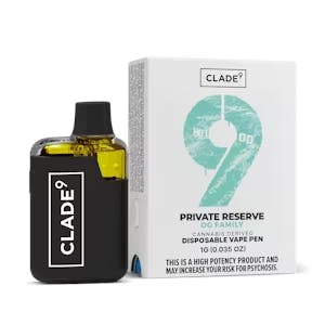 Clade9 Private Reserve Disposable - 1g - 1g | Vape Cartridges | Clade9 |  Indigo Dispensary (Rec) | 302 Crescent Boulevard Brooklawn, NJ 08030