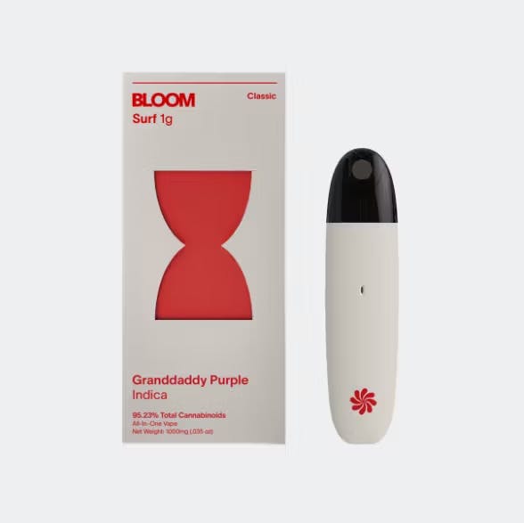 BLOOM Granddaddy Purple Classic Surf Disposable - 1g - 1g | Vape Cartridges  | BLOOM | Indigo Dispensary (Rec)