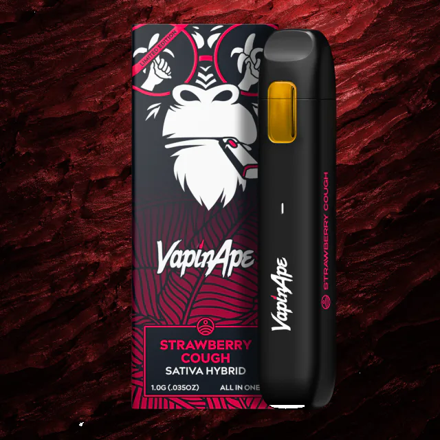 VAPIN APE Strawberry Cough | Postless Full Spectrum Disposable Vape - 1g for Sale in Ironwood, MI | RiZE Dispensary VAPIN APE Strawberry Cough | Postless Full Spectrum Disposable Vape - 1g for Sale in Ironwood, MI | RiZE Dispensary