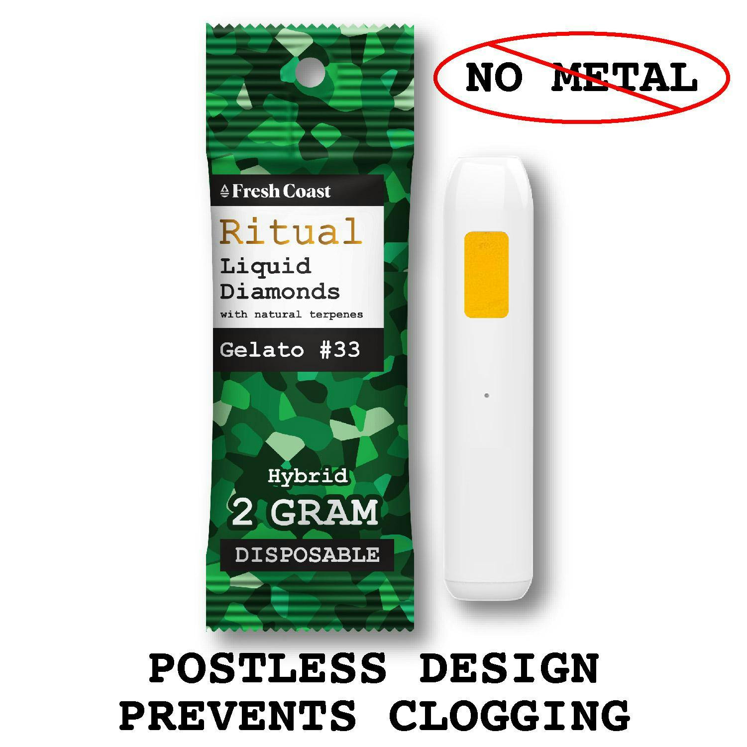 RITUAL  Gelato #33 | Liquid Diamonds Disposable Vape - 2g for Sale in  Ironwood, MI | RiZE Dispensary