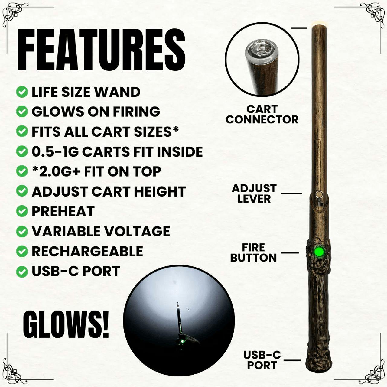 SMYLE LABS  Wandjamin 510 Vape Battery | Black for Sale in Ironwood, MI |  RiZE Dispensary
