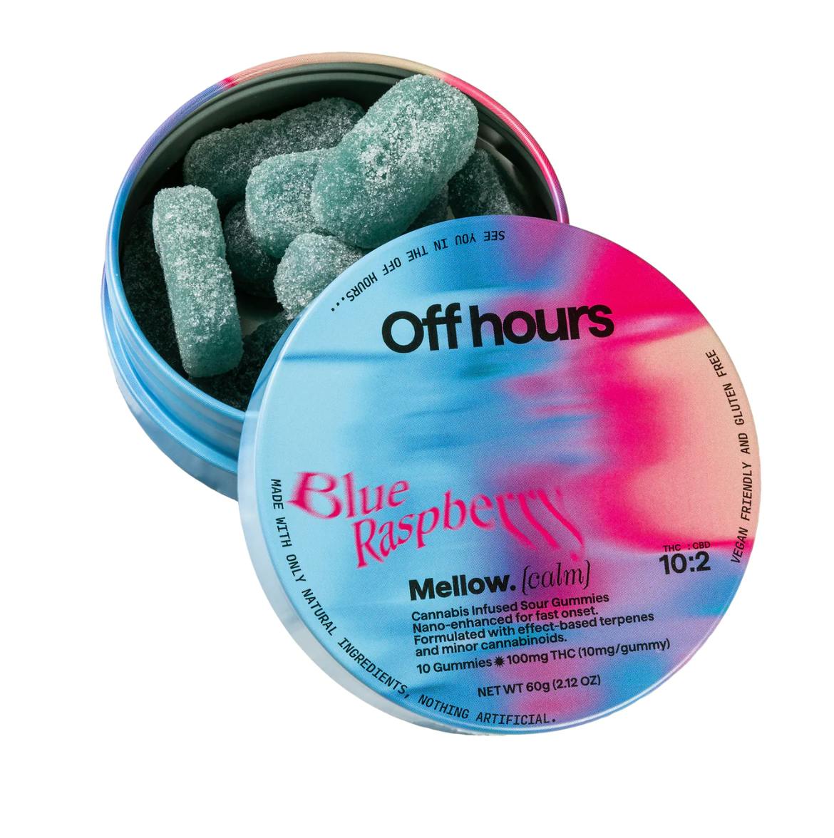 Shop Blue Raspberry (Mellow) | 10:2 THC:CBD | 10pk - 100mg at Long