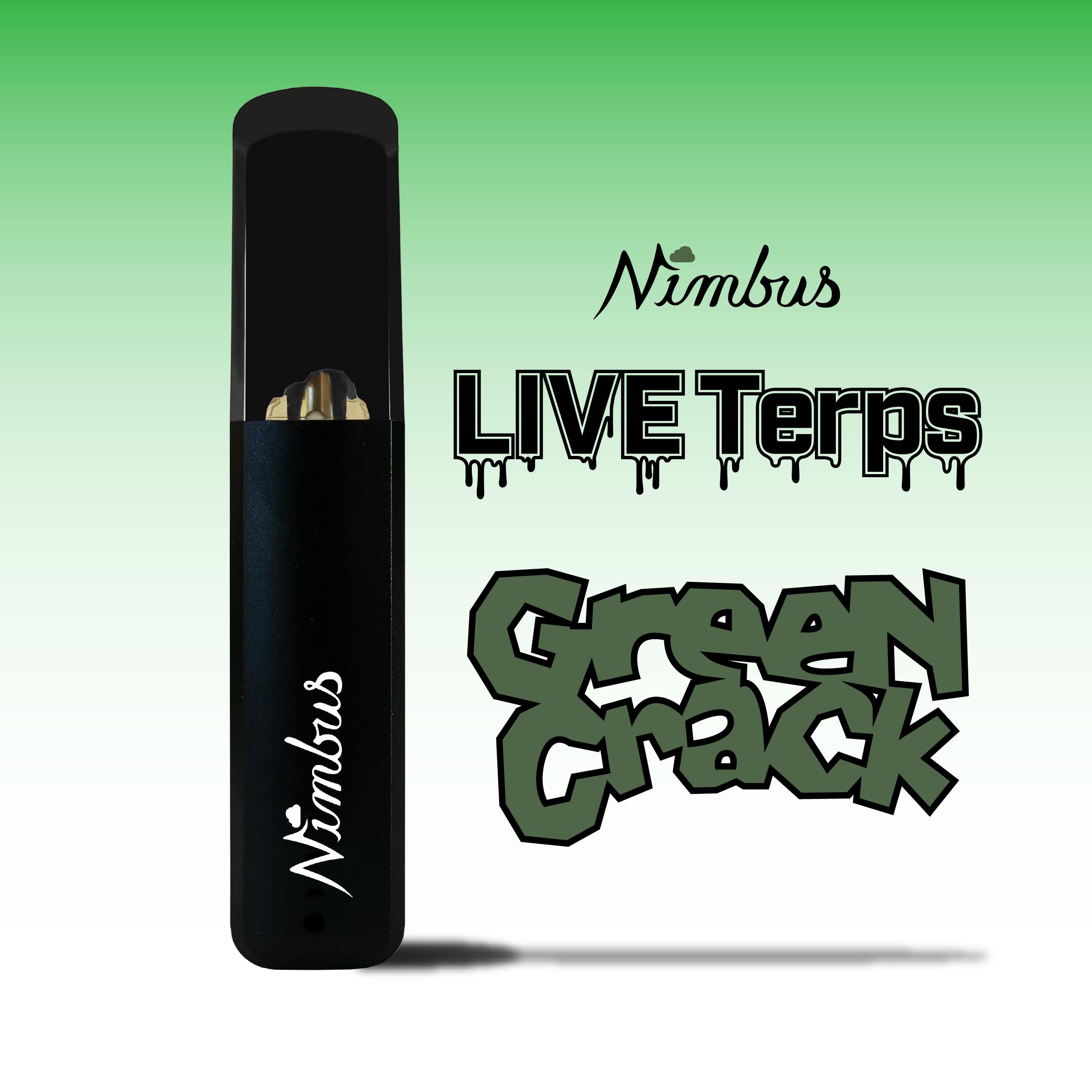 Green Crack - Live Terpenes - 1.0g Disposable - 1g | Vaporizers | Nimbus |  Shore House Canna (Rec)