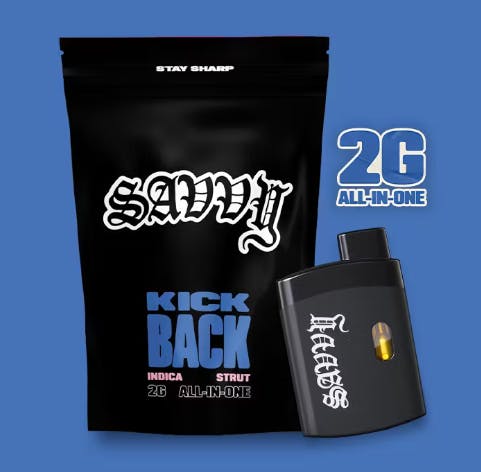 Savvy | Strut | Kickback | Fresh Berry | Indica | 2g Disposable - 2g |  Vaporizers | Savvy | Premo Cannabis Company (Rec)