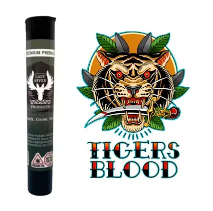 Tiger's Blood | Pre-roll | 1g - 1g | Pre Rolls | Lazy River Products | The Pass (Rec) | 1375 North Main Street Sheffield, MA 01257 Tiger's Blood | Pre-roll | 1g - 1g | Pre Rolls | Lazy River Products | The Pass (Rec) | 1375 North Main Street Sheffield, MA 01257