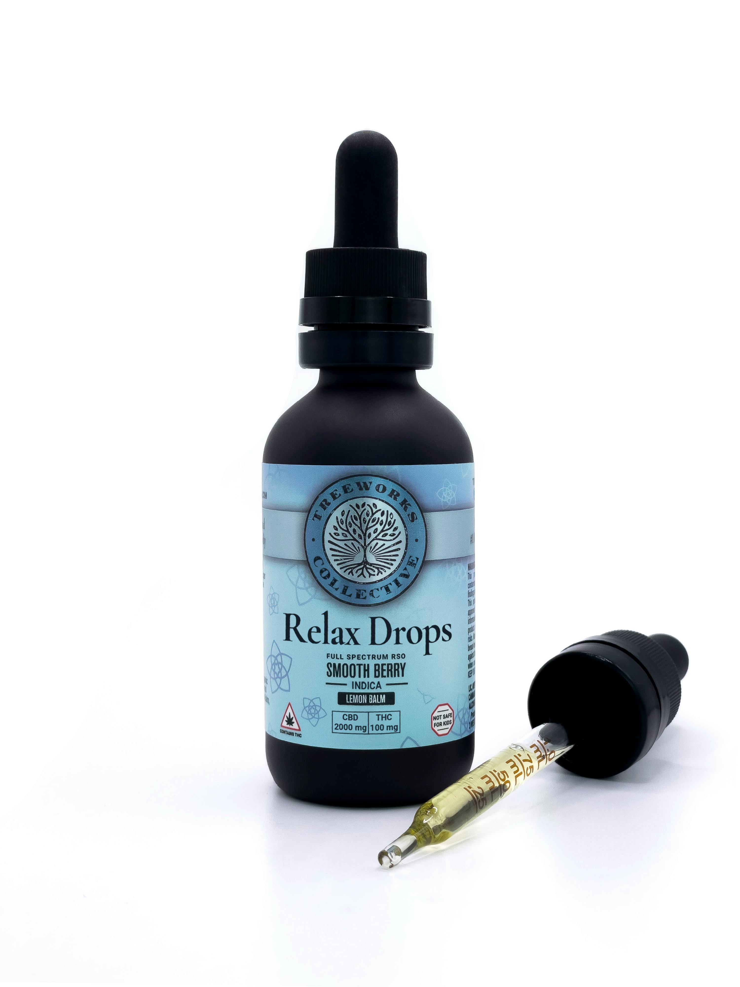 Relax Drops, 100mg, 20:1, CBD/THC - 100mg | Tinctures | Treeworks