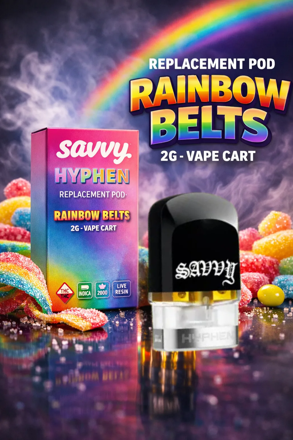 Savvy Hyphen - Rainbow Belts - Distillate - 2g - Pod - 2g | Vaporizers | Savvy | Plantopia Dispensary (Rec) | 37 Main Street Englishtown, NJ 07726https://www.plantopiadispensaries.com Savvy Hyphen - Rainbow Belts - Distillate - 2g - Pod - 2g | Vaporizers | Savvy | Plantopia Dispensary (Rec) | 37 Main Street Englishtown, NJ 07726https://www.plantopiadispensaries.com