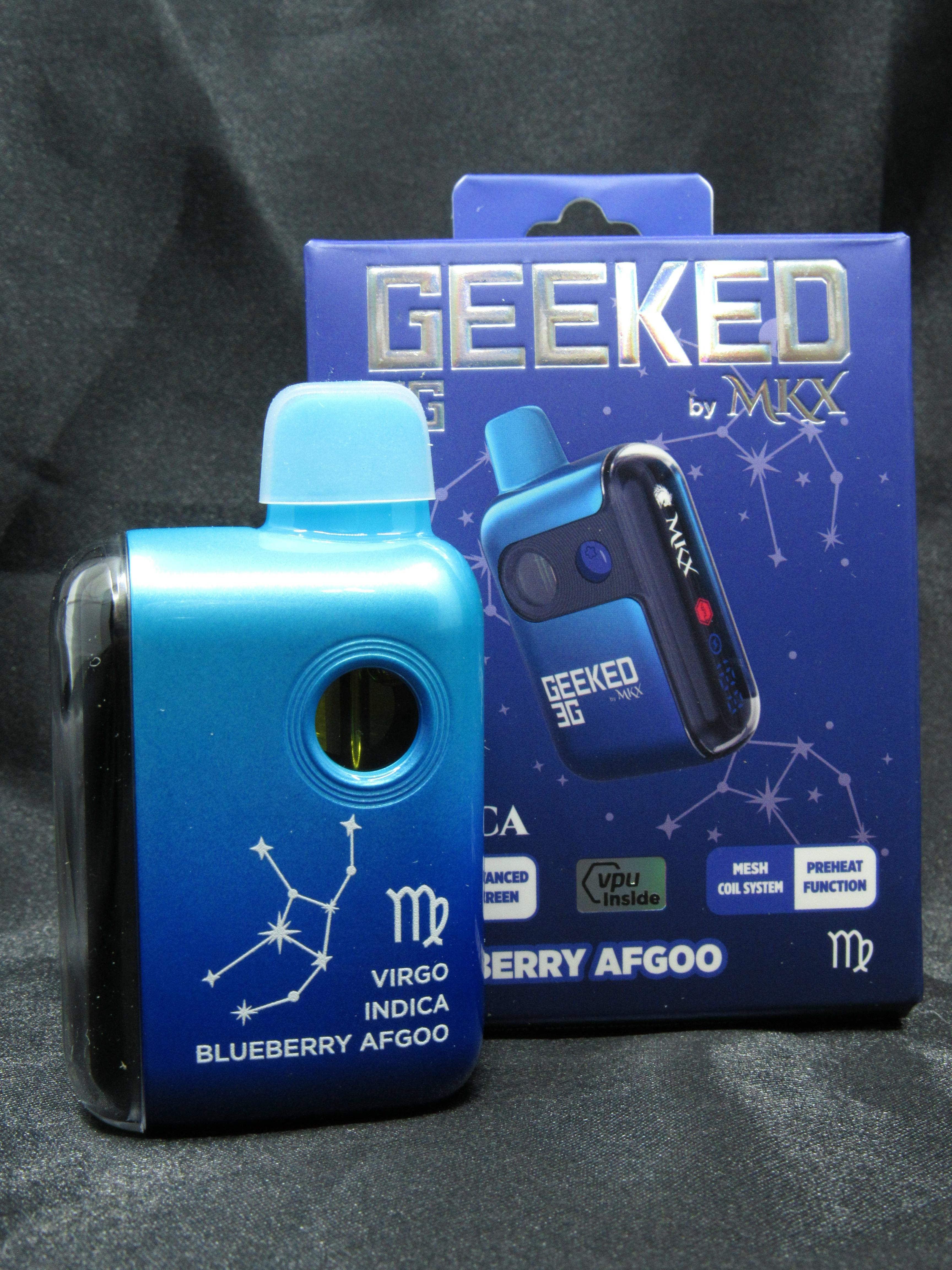 Shop Geeked by MKX Blueberry Afgoo 3g Disposable Vape | Geeked by