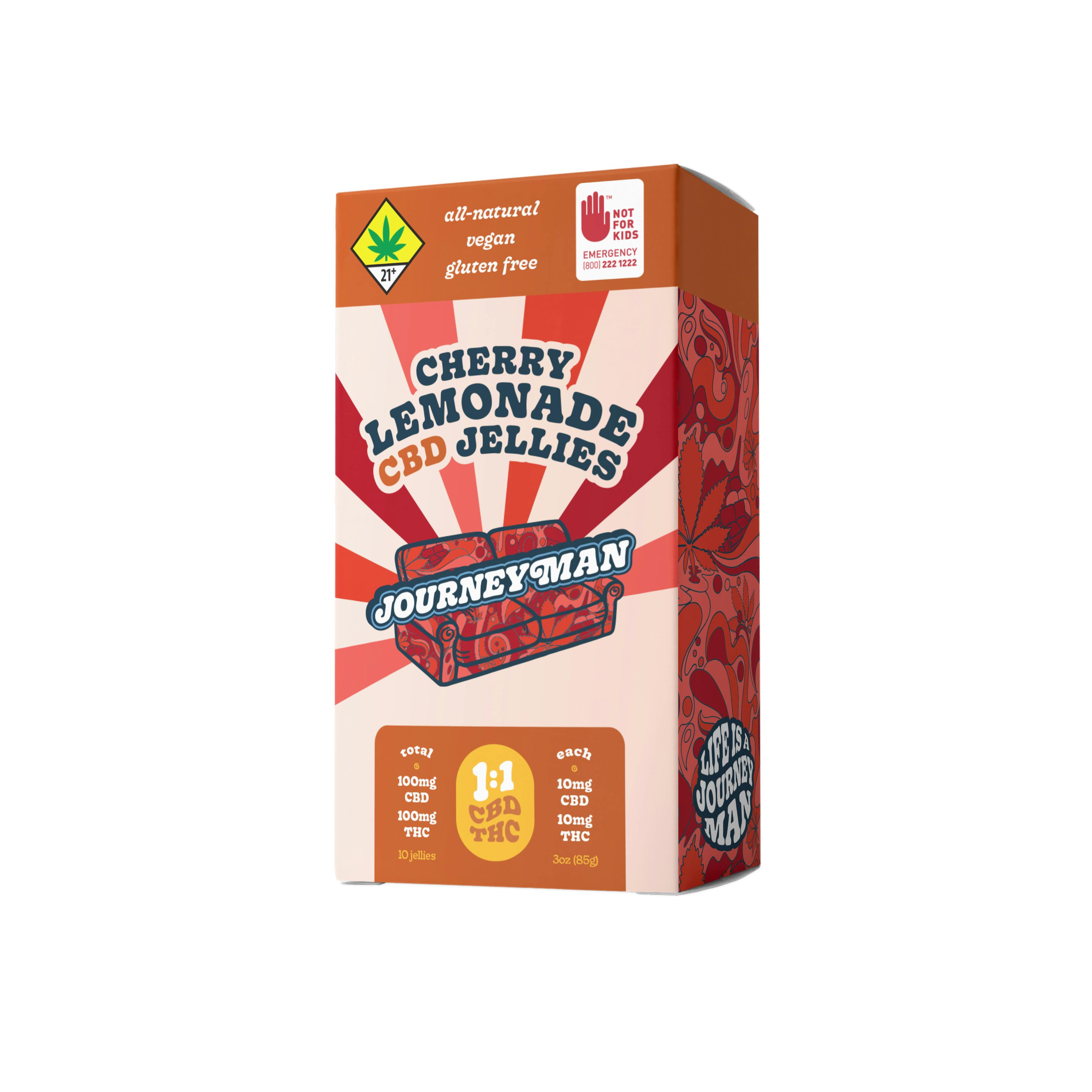 Journeyman | Cherry Lemonade Jellies CBD 1:1 10pk 200mg - 3oz