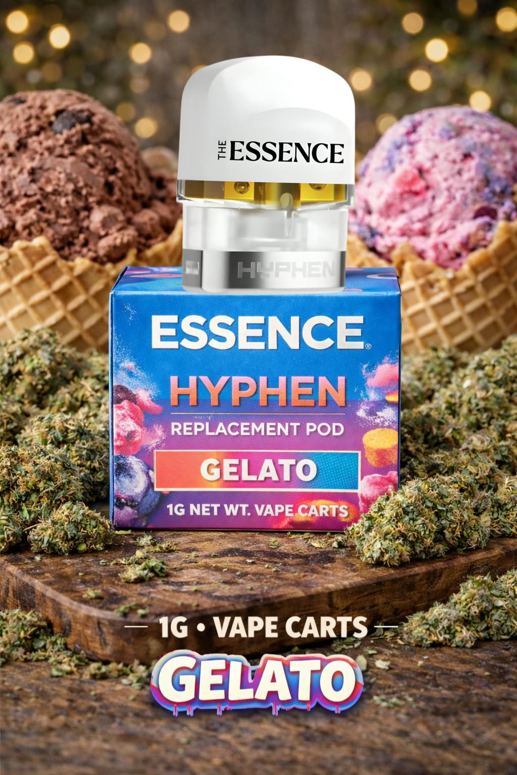 the essence disposable vape Hyphen Gelato 1g Distillate Pod Refill Flavor:Sour Blue Dust BFCM_2025 Blue Razz Ice by