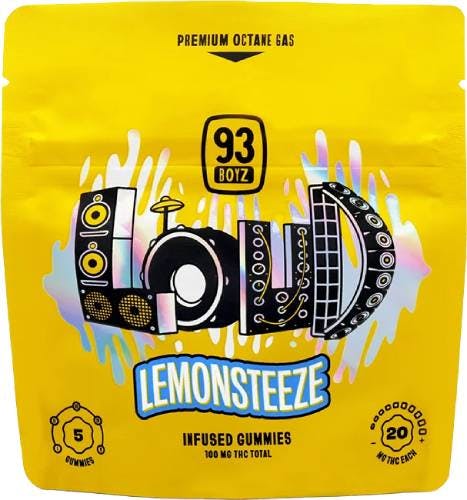 LOUD LEMONSTEEZE 5PK GUMMIES - 100mg | Edibles | 93 BOYZ | Parkway