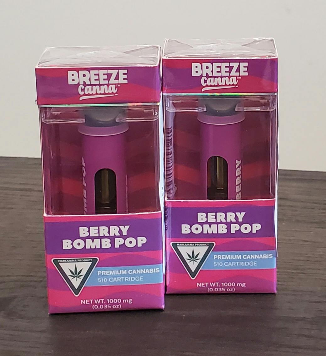 Shop Breeze Canna Berry Bomb Pop 1g 510 Cart 1g Concentrates
