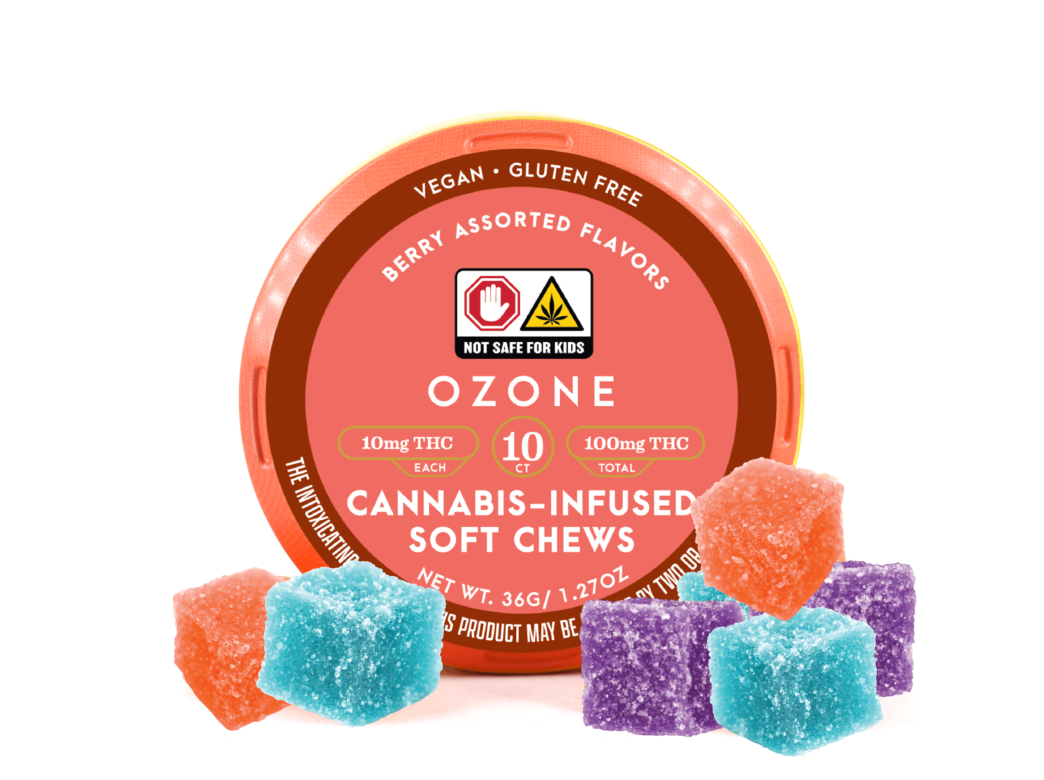 Ozone Berry Assortment Soft Chews-100mg - 0.1g | Edibles | Ozone ...