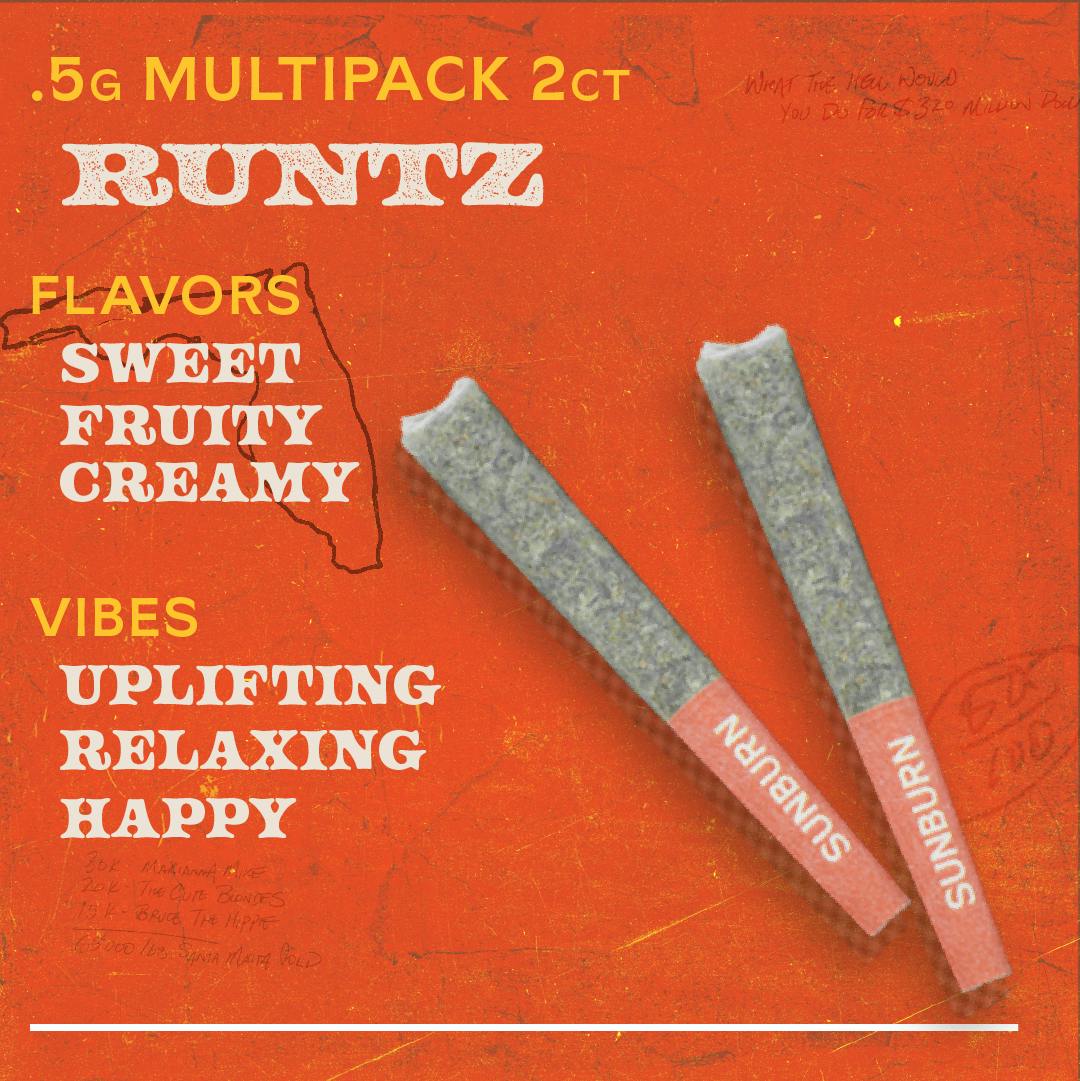 Runtz 2ct Pre Rolls Whole Flower Hybrid - 1g | Pre Rolls | Sunburn ...