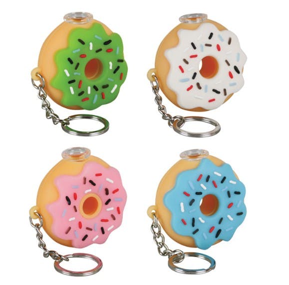 2" Silicone Donut One Hitter Keychain