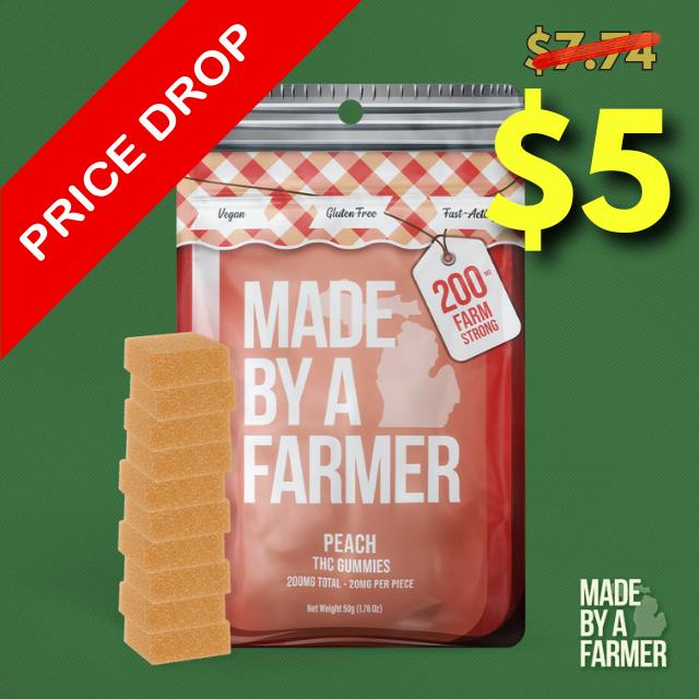 MADE BY A FARMER – Peach | Full Spectrum Gummies - 200mg for Sale