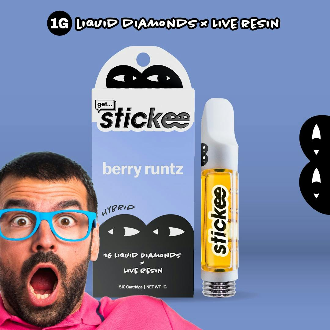 STICKEE  Berry Runtz | Live Resin X Liquid Diamonds Vape Cart - 1g for  Sale in Menominee, MI | RiZE Dispensary