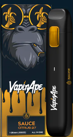 VAPIN APE Citrus 27 - Live Resin Sauce Disposable Vape Cart - 1g for Sale in Menominee, MI | RiZE Dispensary VAPIN APE Citrus 27 - Live Resin Sauce Disposable Vape Cart - 1g for Sale in Menominee, MI | RiZE Dispensary