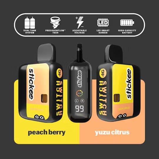 STICKEE  Yuzu Citrus X Peach Berry | Live Resin X Liquid Diamonds Disposable  Vape - 4g for Sale in Menominee, MI | RiZE Dispensary
