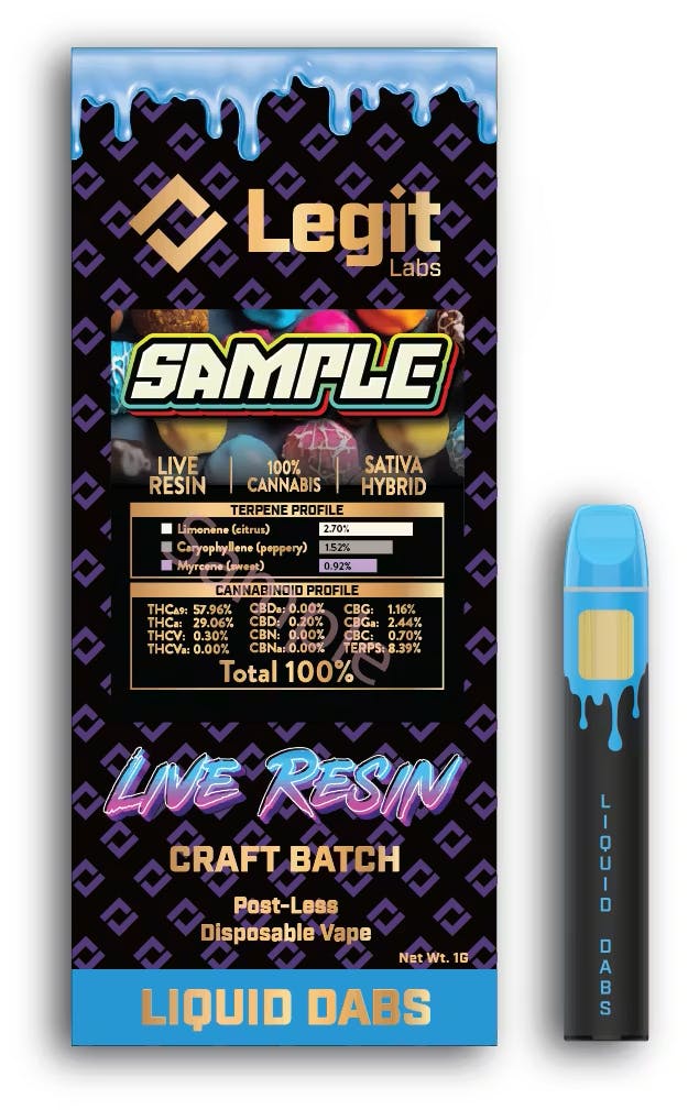 LEGIT LABS – Dracoz | Postless Live Resin Disposable Vape - 1g for