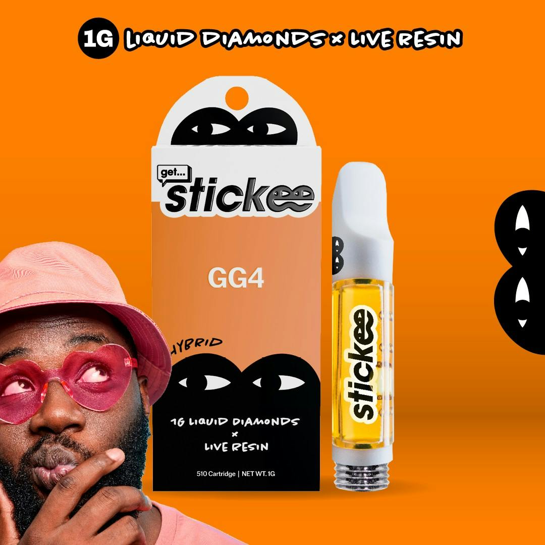 STICKEE – Bubba Kush | Live Resin X Liquid Diamonds Vape Cart - 1g