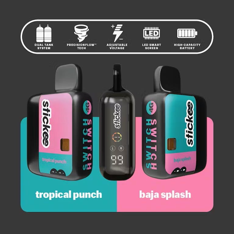 STICKEE  Baja Splash X Tropical Punch | Live Resin X Liquid Diamonds  Disposable Vape - 4g for Sale in Menominee, MI | RiZE Dispensary