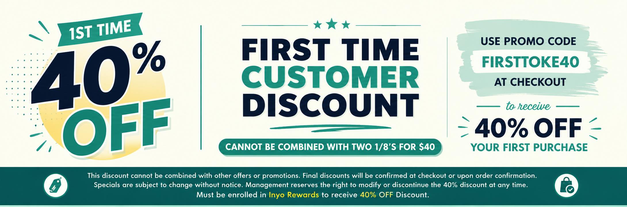 1st time 40% Off