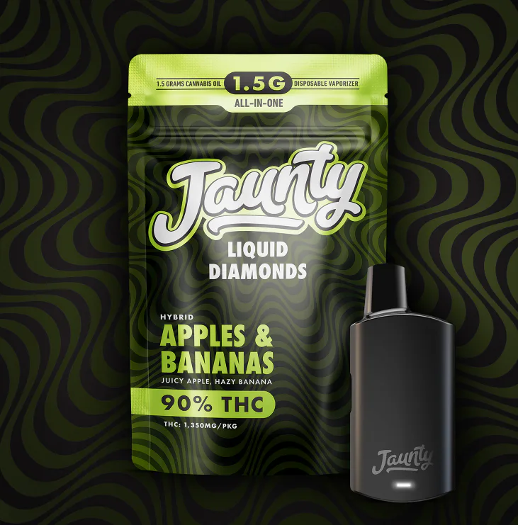 Shop Jaunty - Apples & Bananas "Liquid Diamonds" - Vape AIO - 1.5g - 1.5g in New York City | SeshNYC Shop Jaunty - Apples & Bananas "Liquid Diamonds" - Vape AIO - 1.5g - 1.5g in New York City | SeshNYC