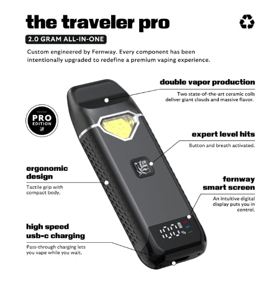 Shop Fernway - White Widow "Traveler" PRO - Vape AIO - 2g - 2g in New York  City | SeshNYC