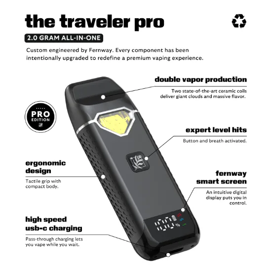 Shop Fernway - White Widow "Traveler" PRO - Vape AIO - 2g - 2g in New York City | SeshNYC Shop Fernway - White Widow "Traveler" PRO - Vape AIO - 2g - 2g in New York City | SeshNYC