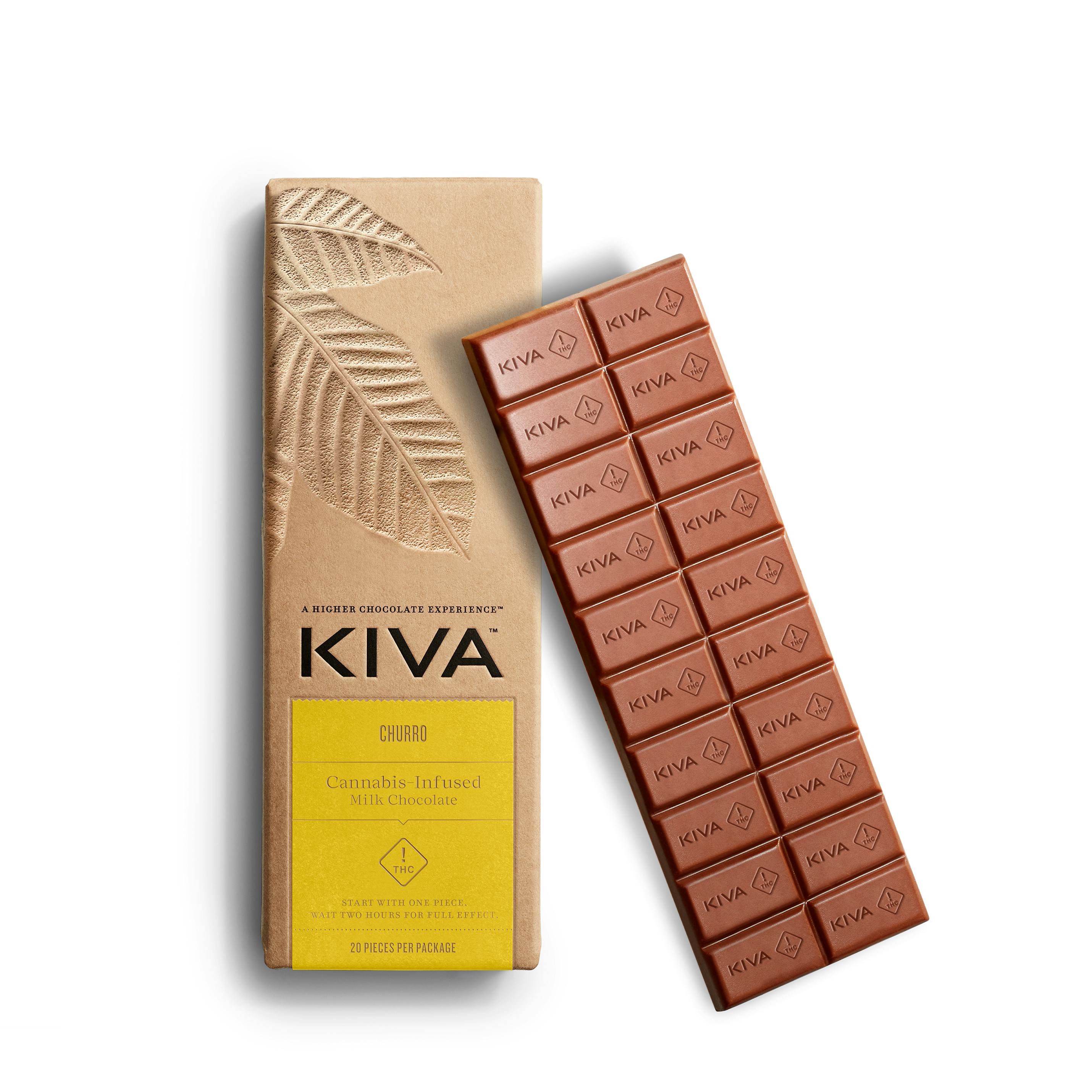 Churro Milk Chocolate Bar - 20 Pieces - 0.11g | Edibles | Kiva ...