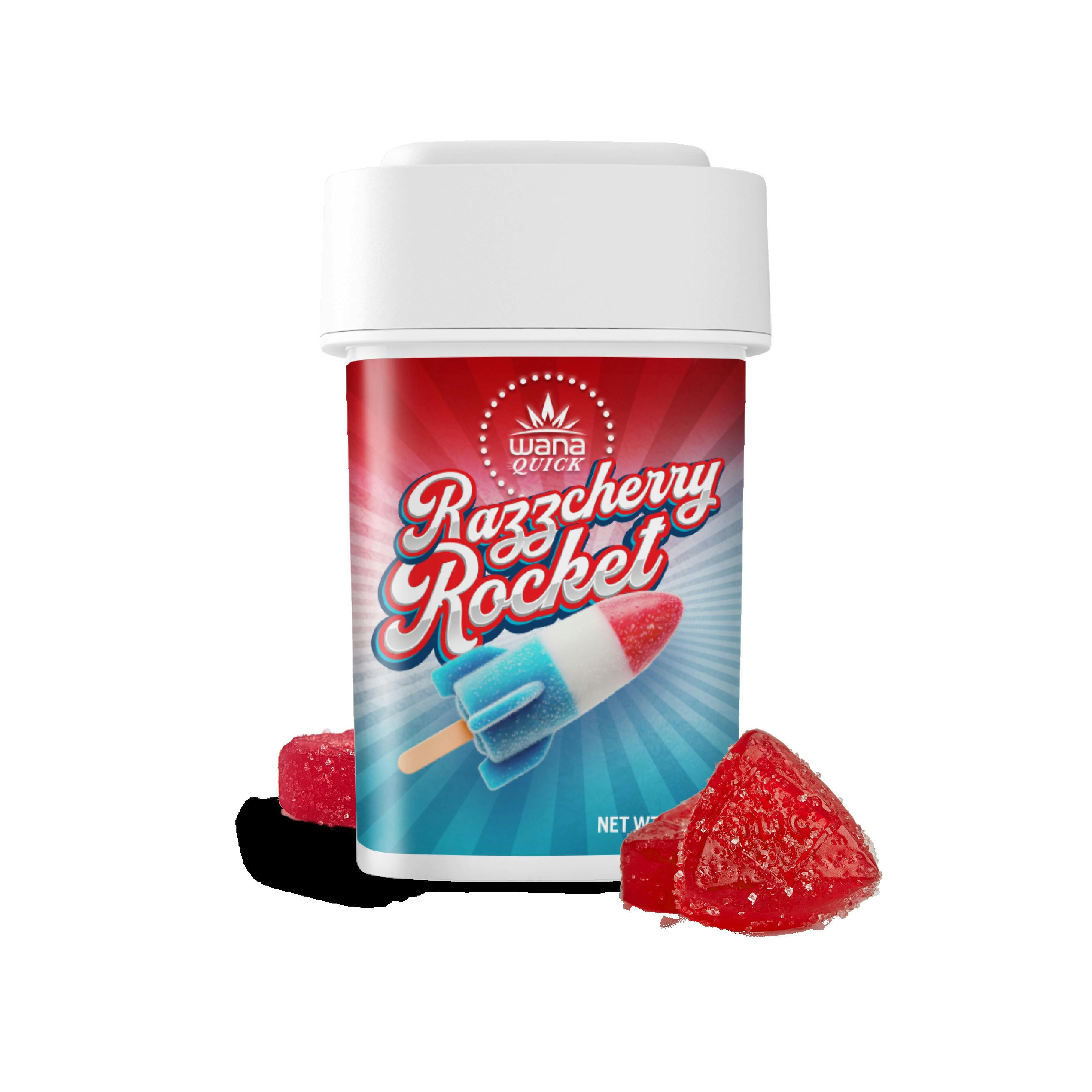 Quick Razzcherry Rocket | 10 pack - 100mg | Edibles | Wana | Blue