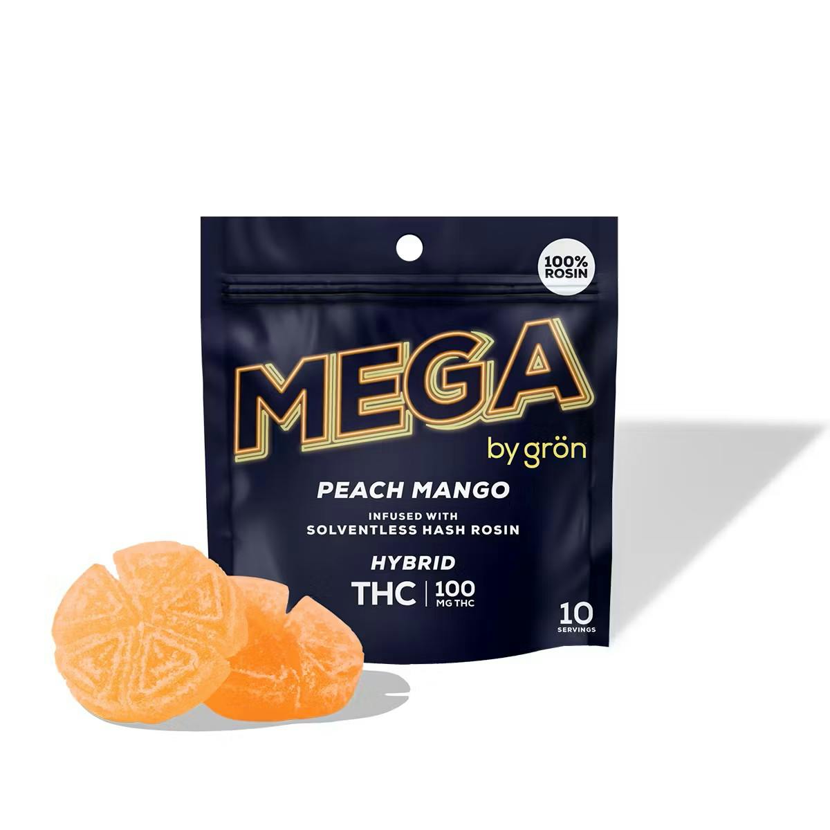Peach Mango [Rosin] MEGA Pearl | 2 pack - 100mg | Edibles | Grön