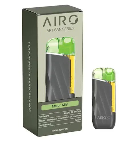 melon flavored vape Mist [Disposable] | 2000mg - 2g | Vaporizers | AIRO | Blue Oak Dispensary (Rec) Flavor:Peach + Grape Vape | $10 Caffeine