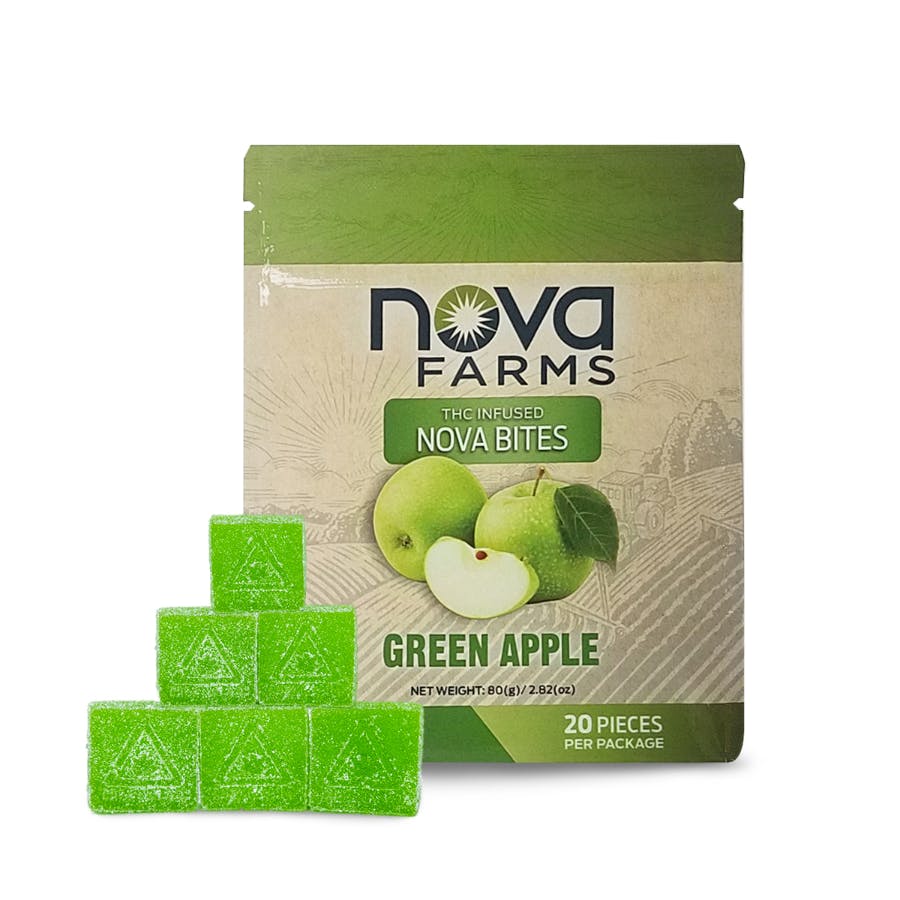 Green Apple Nova Bites 20pk 87.4mg Edibles Nova Farms Dracut, MA