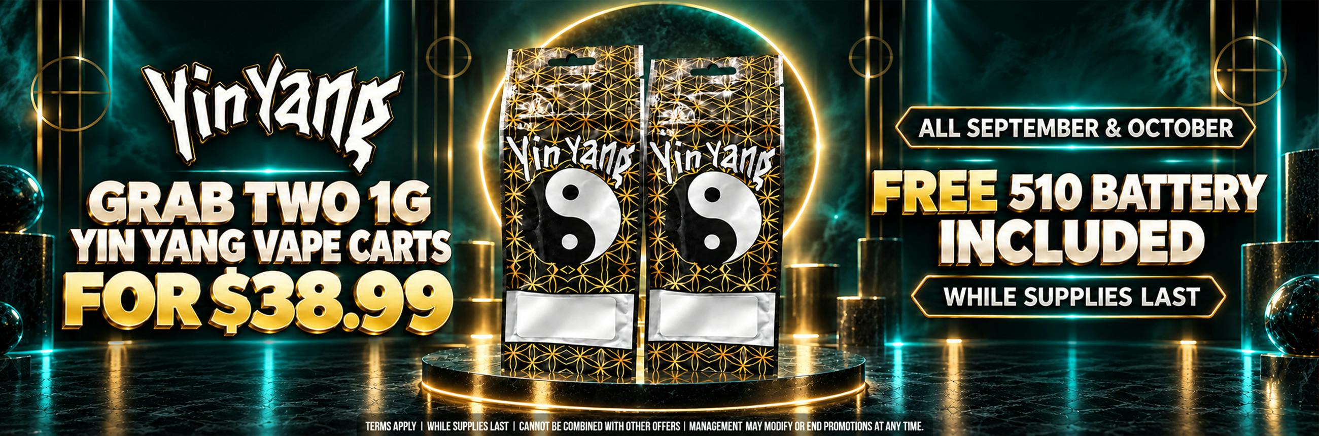 Yin Yang 1G Vape Cartridge on Sale 2@@38.99 (Free)
