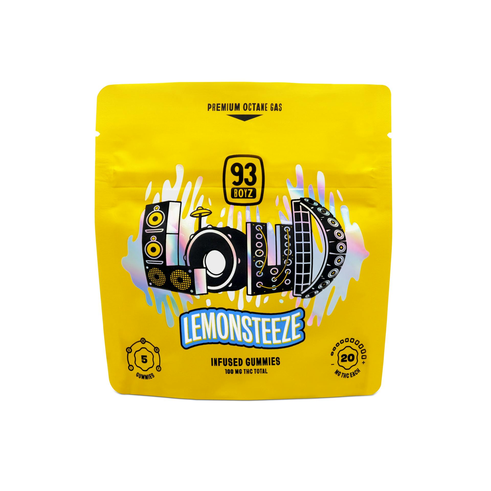 93 Boyz Lemonsteeze 5pk 100mg - 100mg (Hybrid) Edibles by 93 Boyz