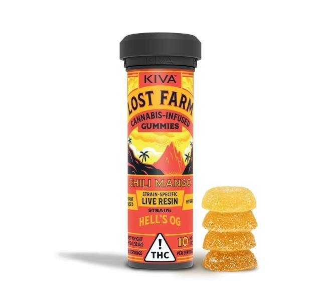 Kiva Lost Farm Chili Mango Live Resin Hybrid Gummies 100MG -