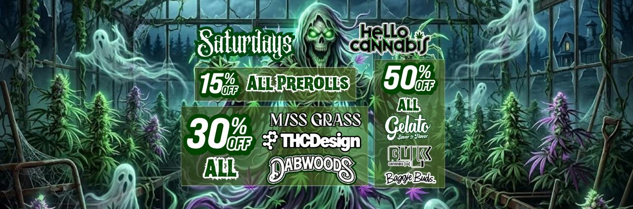 Saturday deal - 15% OFF ALL PREROLLS