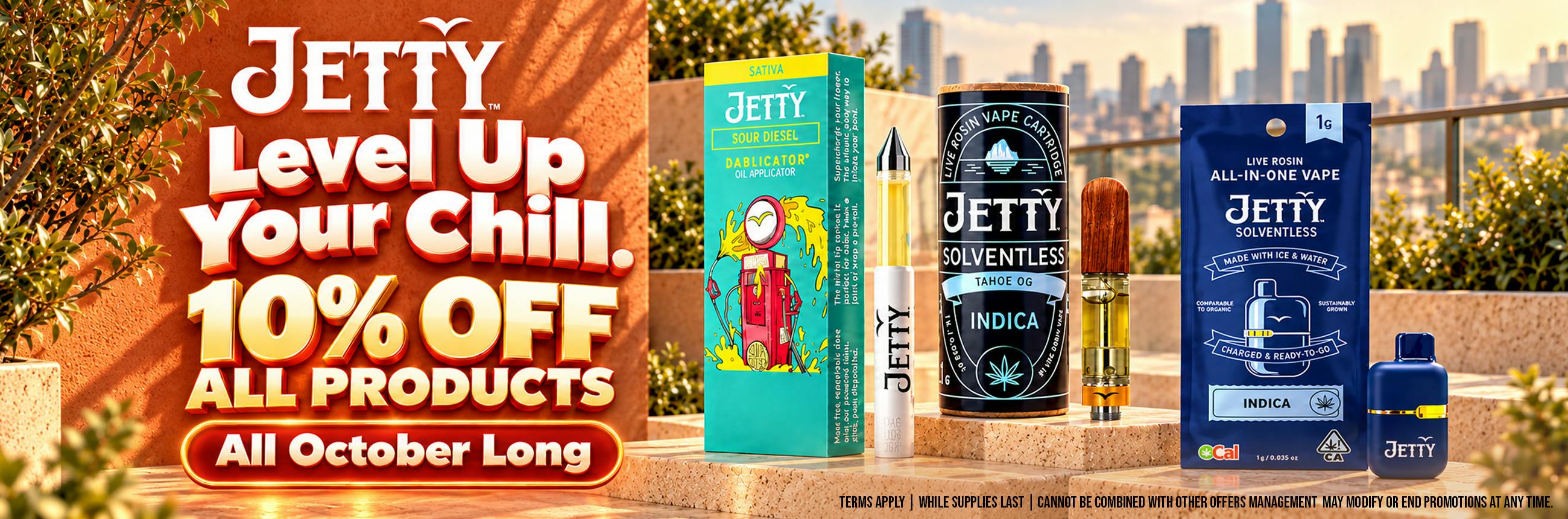 JETTY -10% OFF ALL PRODUCTS