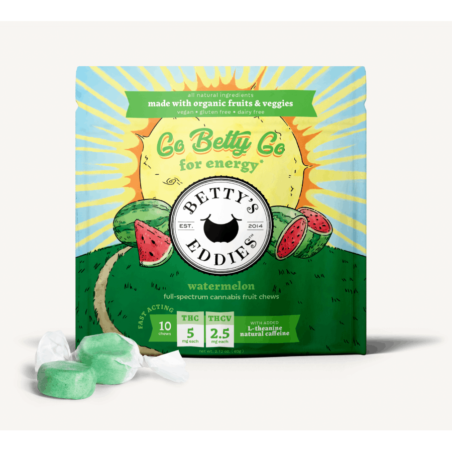 Go Betty Go Watermelon Chews 45mg Edibles Betty's Eddies