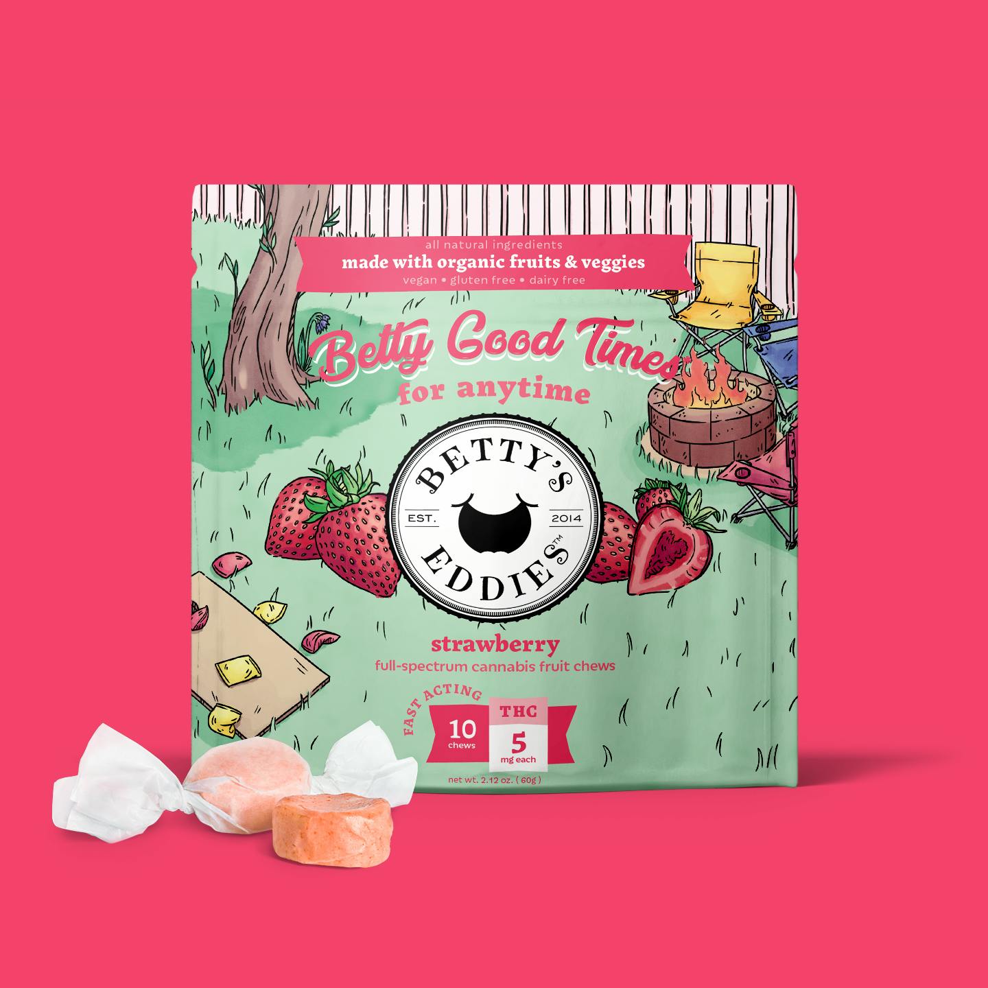 Betty Good Times Strawberry Fruit Chews 10 Pack (4mg/pc) 40mg