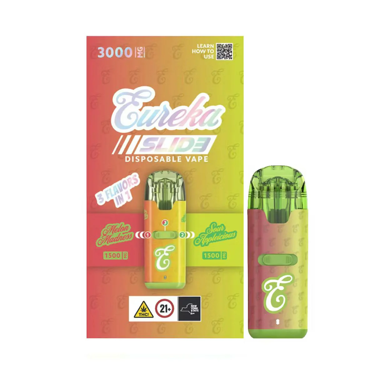 Eureka | AIO Slide Vape | Melon Madness/Sour Applelicious | Hybrid | 3-in-1 | 3g - 3g | Vapes & Carts | Eureka | Long Island Cannabis Club (Rec) | 94 East Industry Court Deer Park, NY 11729 Eureka | AIO Slide Vape | Melon Madness/Sour Applelicious | Hybrid | 3-in-1 | 3g - 3g | Vapes & Carts | Eureka | Long Island Cannabis Club (Rec) | 94 East Industry Court Deer Park, NY 11729
