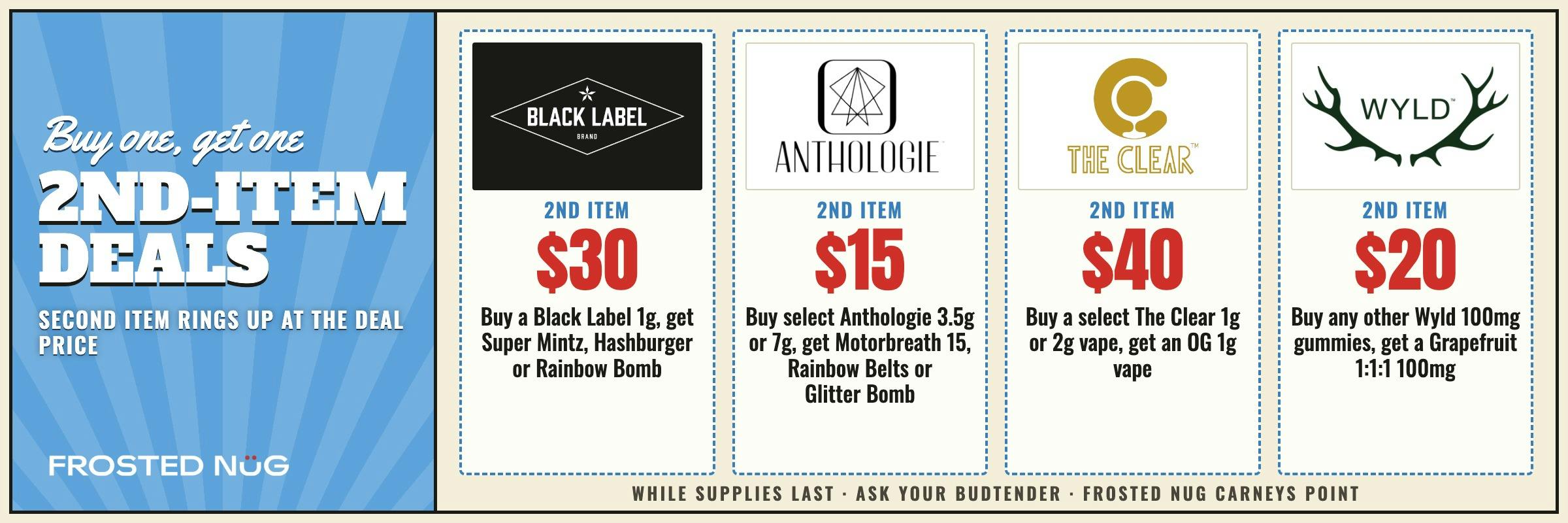Deals: Buy one, get one · 2ND-ITEM DEALS