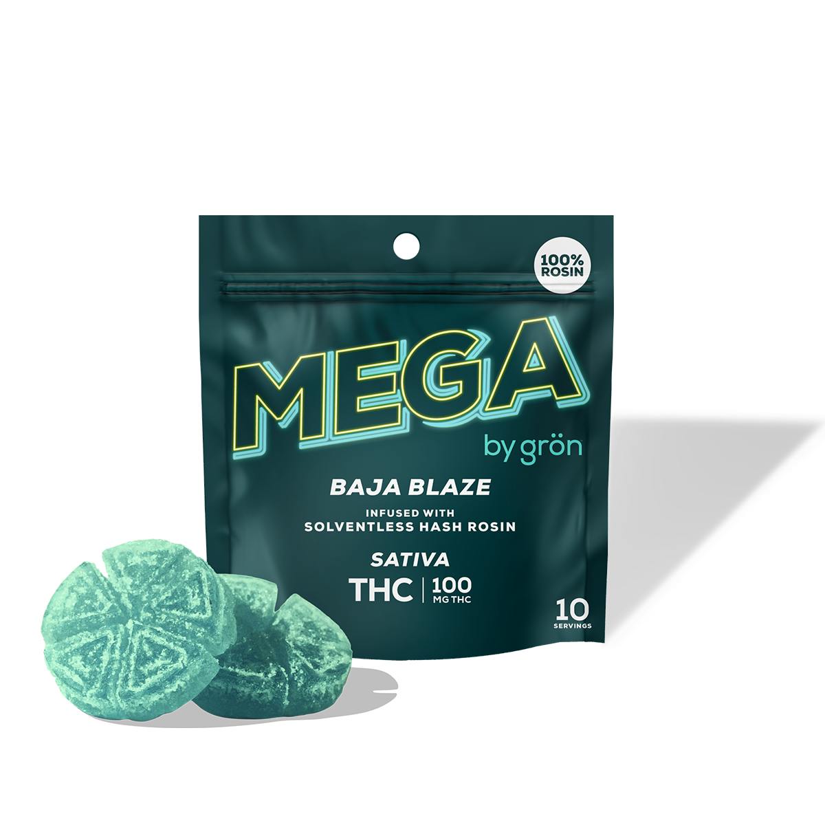 MEGA | Baja Blaze Rosin Gummy | 100mg - 100mg | Edibles