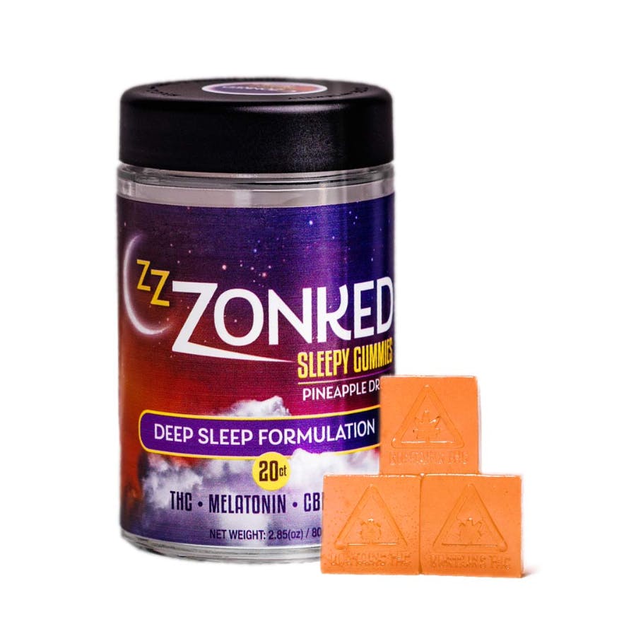 Pineapple Dream Zzzonked Sleepy Gummies 91.03mg Edibles Zzzonked