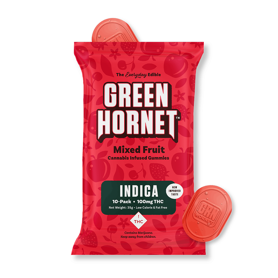 Green Indica Mixed Fruit 20pk Gummies 0.1g Edibles Green The Hempest (Rec