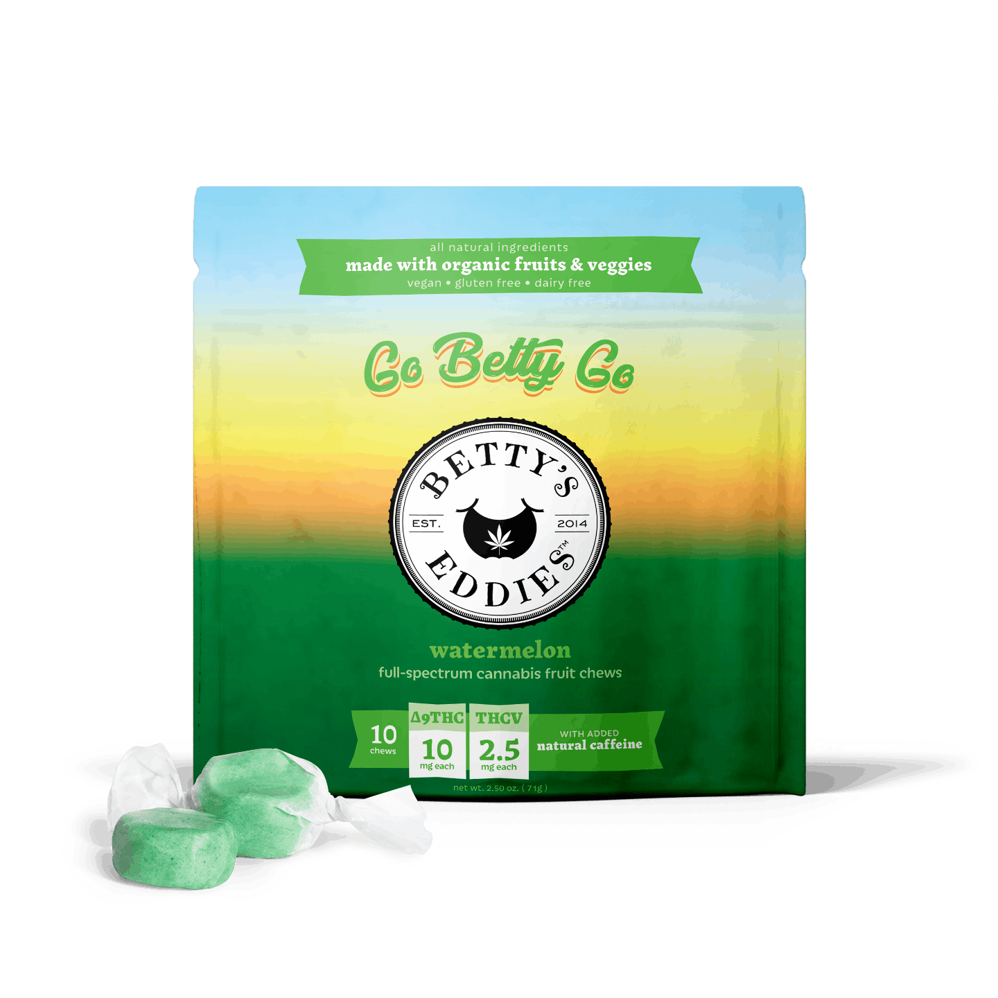 Go Betty Go 4:1 THC:THCV Watermelon Chews - 10 Pack - 0.1g | Edibles ...