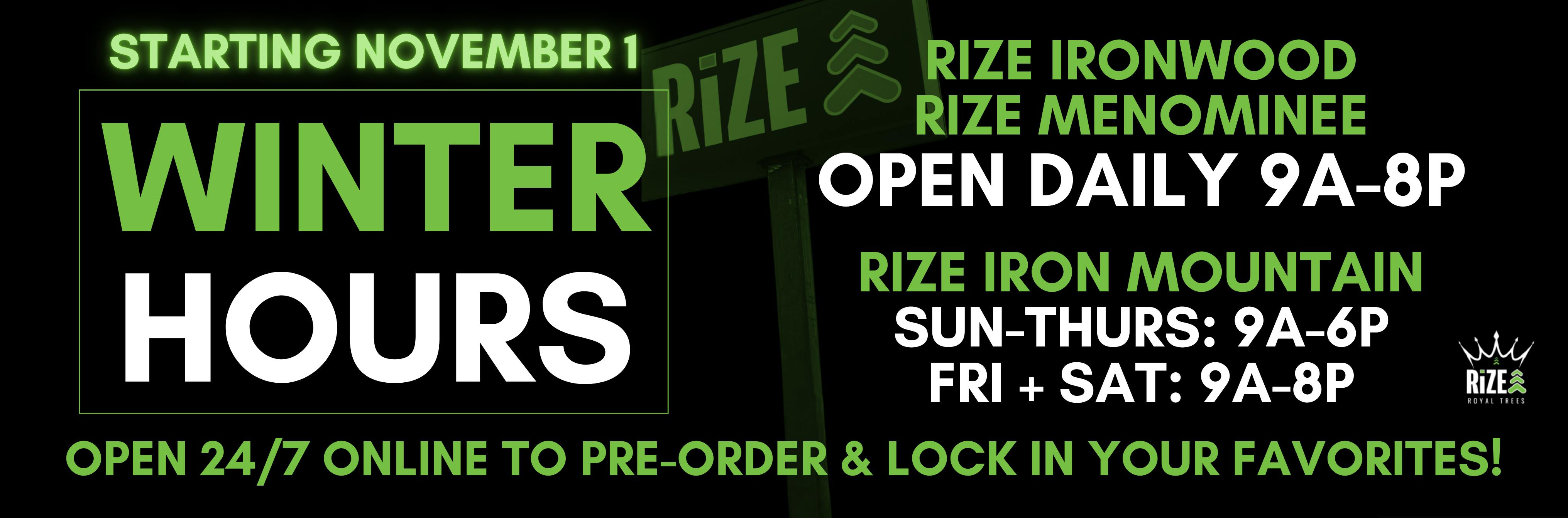 Winter Hours Banner thru Nov 15