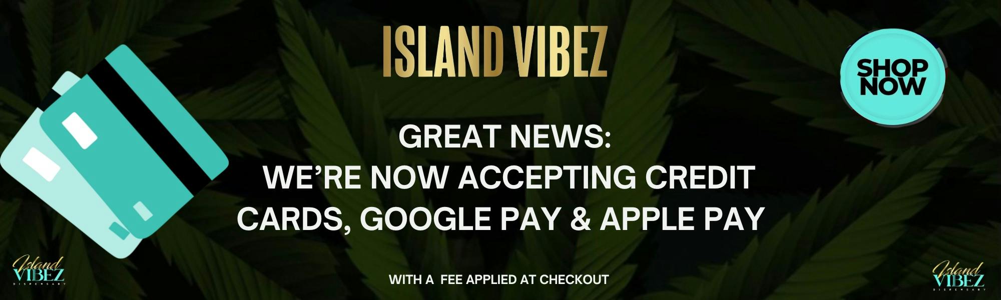CREDIT CARDS AND APPLE PAY NOW ACCEPTED